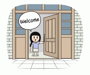 welcome door open